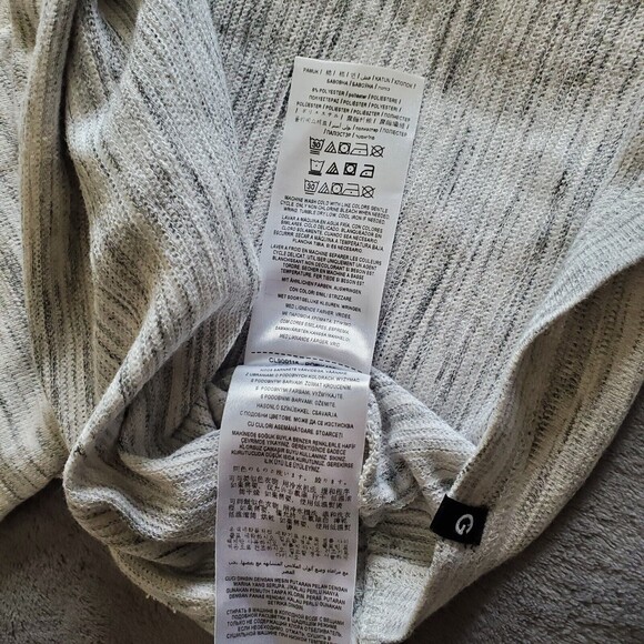G by Guess Men's Size Large Pullover Hoodie Sweater Shirt Grey and White L - Picture 7 of 10